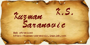 Kuzman Šaranović vizit kartica